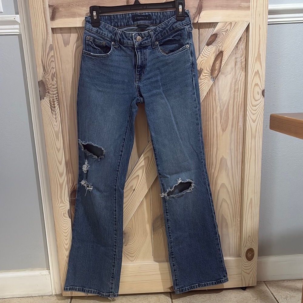 Aeropostale Blue Straight Leg Jeans with Classic Style